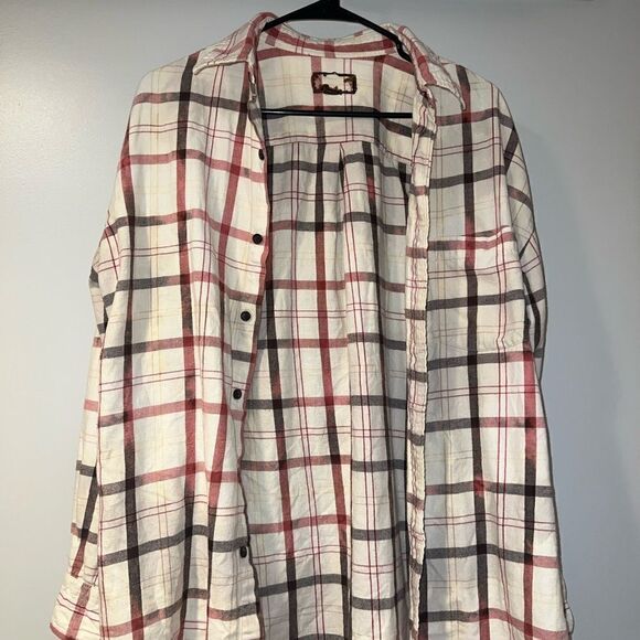 Men’s red and white flannel - Picture 1 of 5